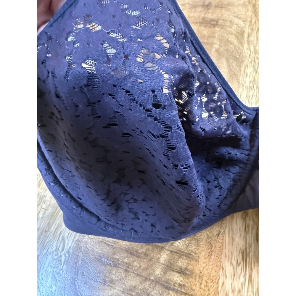 Chantelle Bra 34DDDD Deep Purple Lace Underwire Full Coverage Unlined NWOT - Picture 2 of 7
